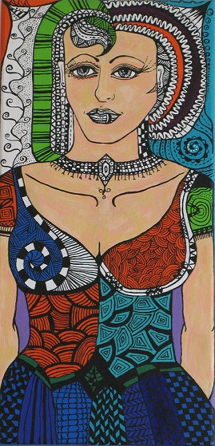 woman painting 2 by joanne pedro