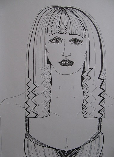 woman with zig zag hair jo pedro